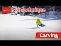 Ski technique demonstration  long turns carving