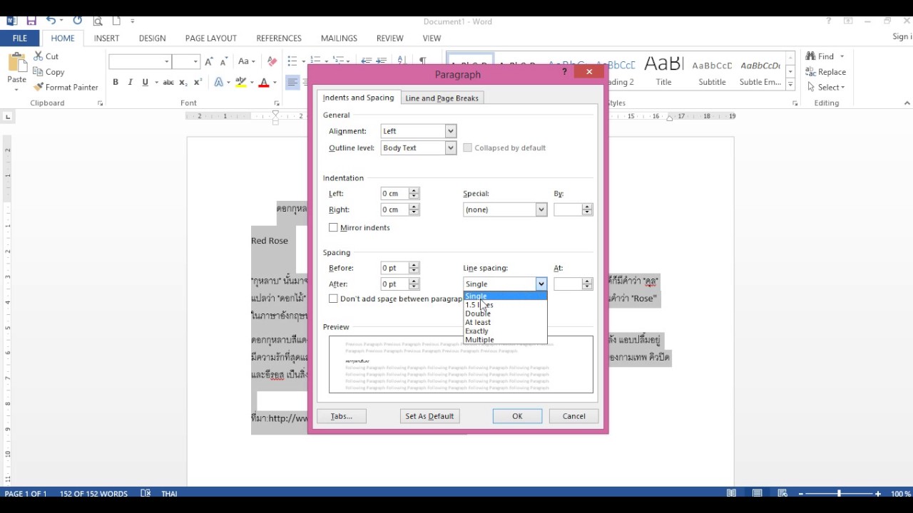 word เลื่อนบรรทัด  New  การปรับระยะบรรทัดในโปรแกรมMicrosoft word