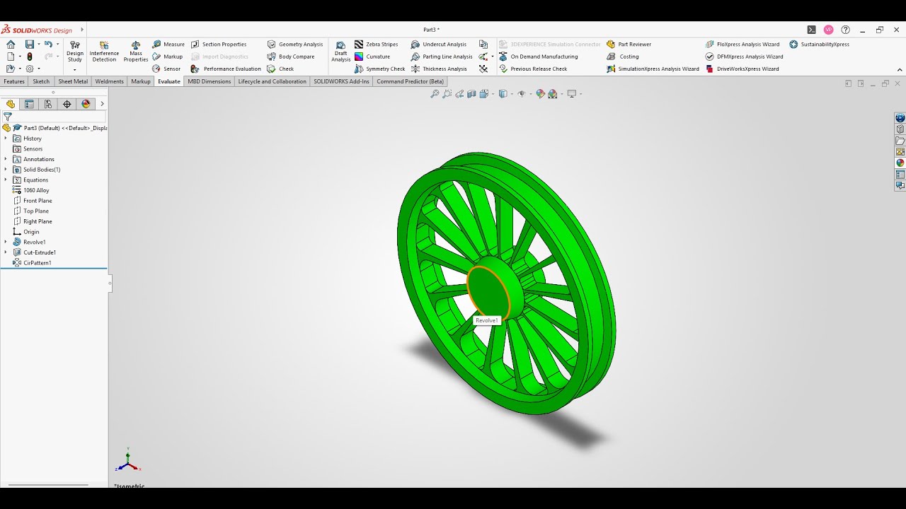 SolidWorks Intermediate Part – CSWA Wheel Modeling Tutorial | CAD Design