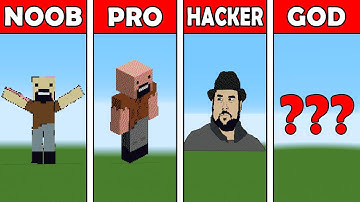 Pixel Art (NOOB vs PRO vs HACKER vs GOD) Notch in Minecraft