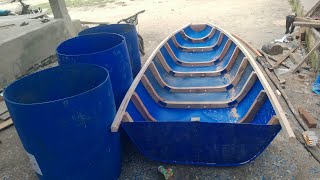 speed boat dari drum plastik Simpel dan awet