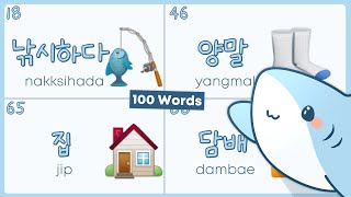 Complete Necessary Korean Vocabulary 🇰🇷 - 100 Words - Basic Hangul Vocabulary