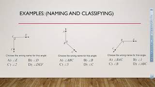 Ch  1 3 Naming and Classifying Angles
