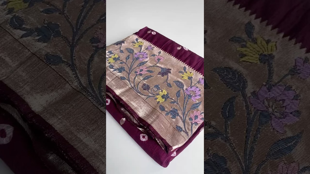 Viscose Raw Silk Bandhej Printed Paithani Saree