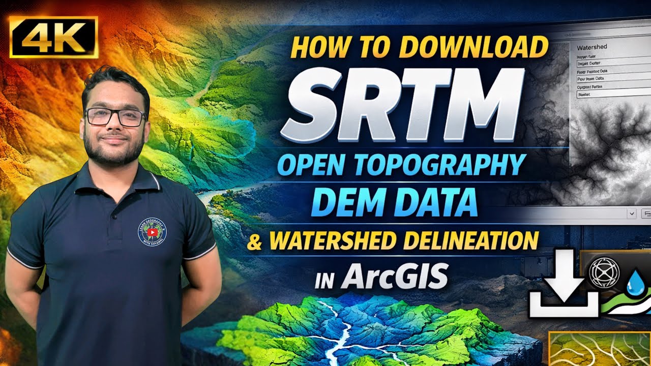Download SRTM DEM from OpenTopography & Watershed Delineation in ArcGIS | Step-by-Step Tutorial