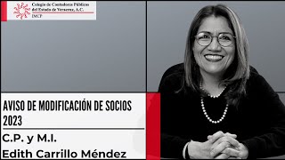 Aviso de Modificación de Socios 2023 || Edith Carrillo Méndez