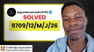 9709/12/M/J/26 | Paper 12 May June 2026 |CIE A Level Maths 9709 | Solved A level Past Paper