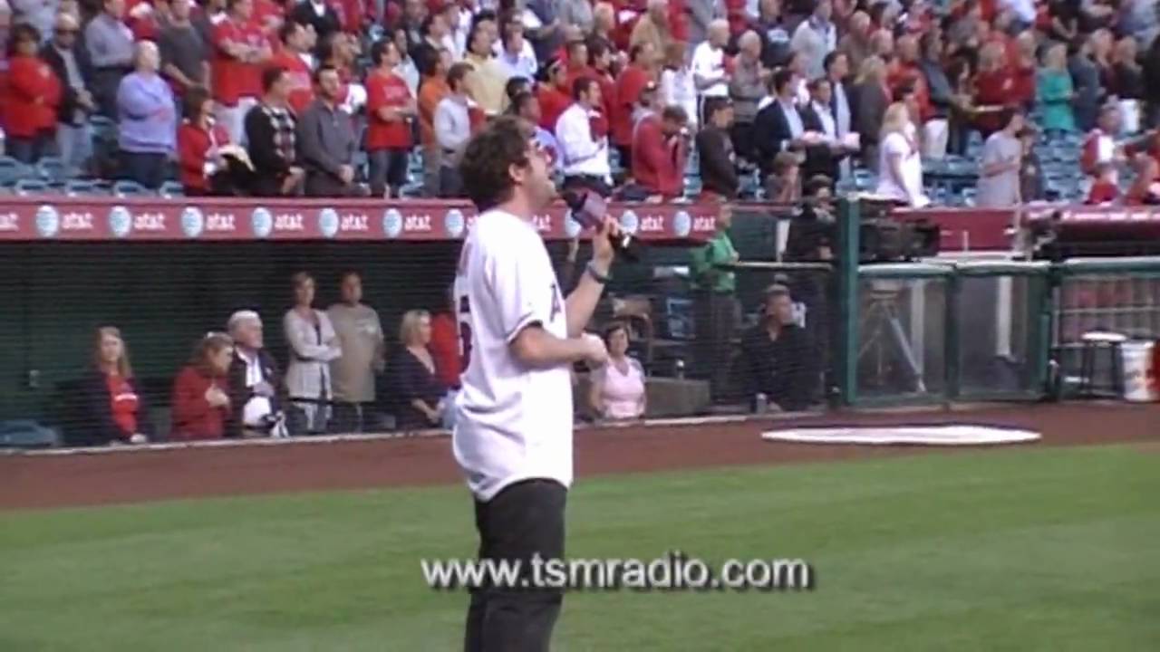 Elliott Yamin Sings the National Anthem at Angel Stadium 5-24-10