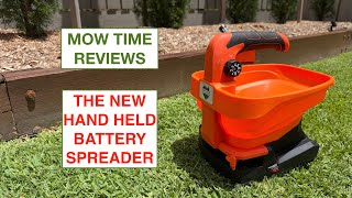 REVIEWING THE ALL NEW HAND HELD SPREADER. Great for small to medium size lawns.