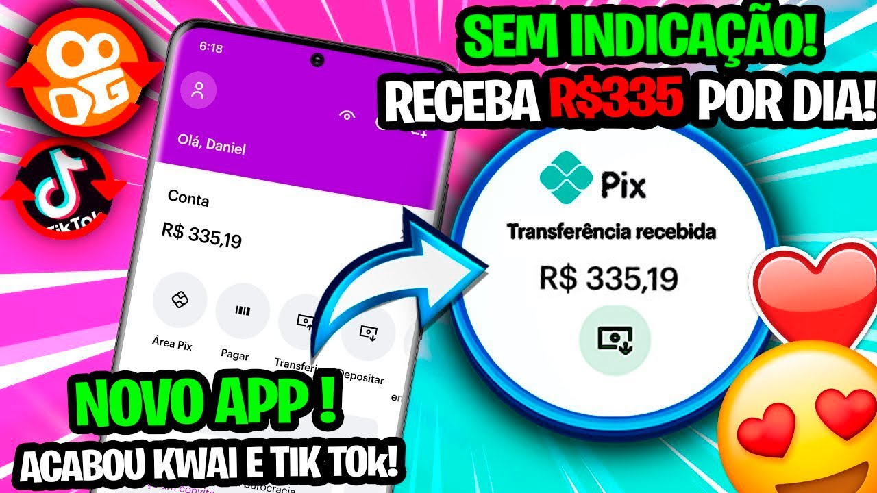TCHAU TIKTOK😱! NOVO APP PAGANDO R$ 335 REAIS POR DIA (PAGA NA HORA PIX✅) App paga via pix