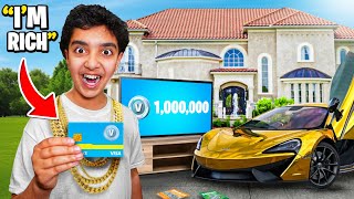 This Rich Kid FLEXES With His V-BUCKS CREDIT CARD! (SHOPPING SPREE!)