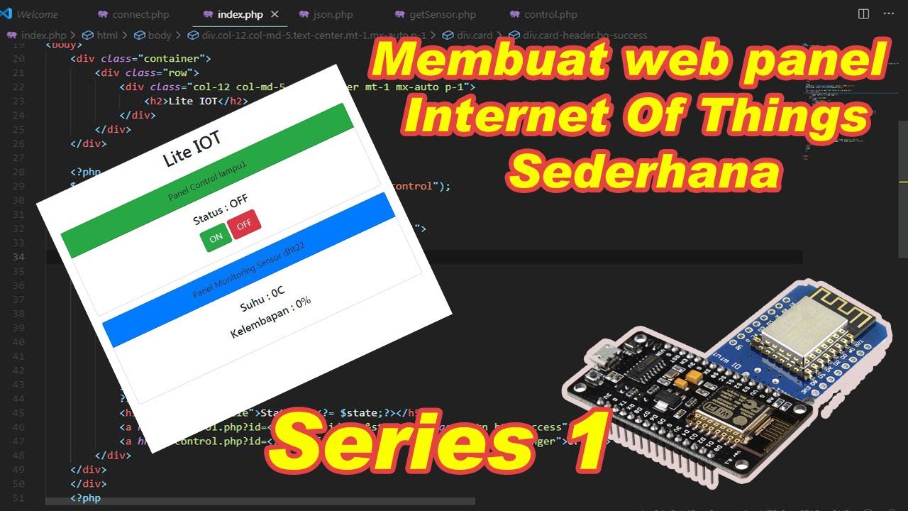 (Project Lite IOT Series-1)Membuat Web Panel IOT Sederhana - YouTube