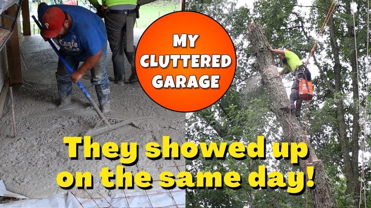 #60 What a Day! Cutting down the Silver Maple and Pouring Concrete at ...