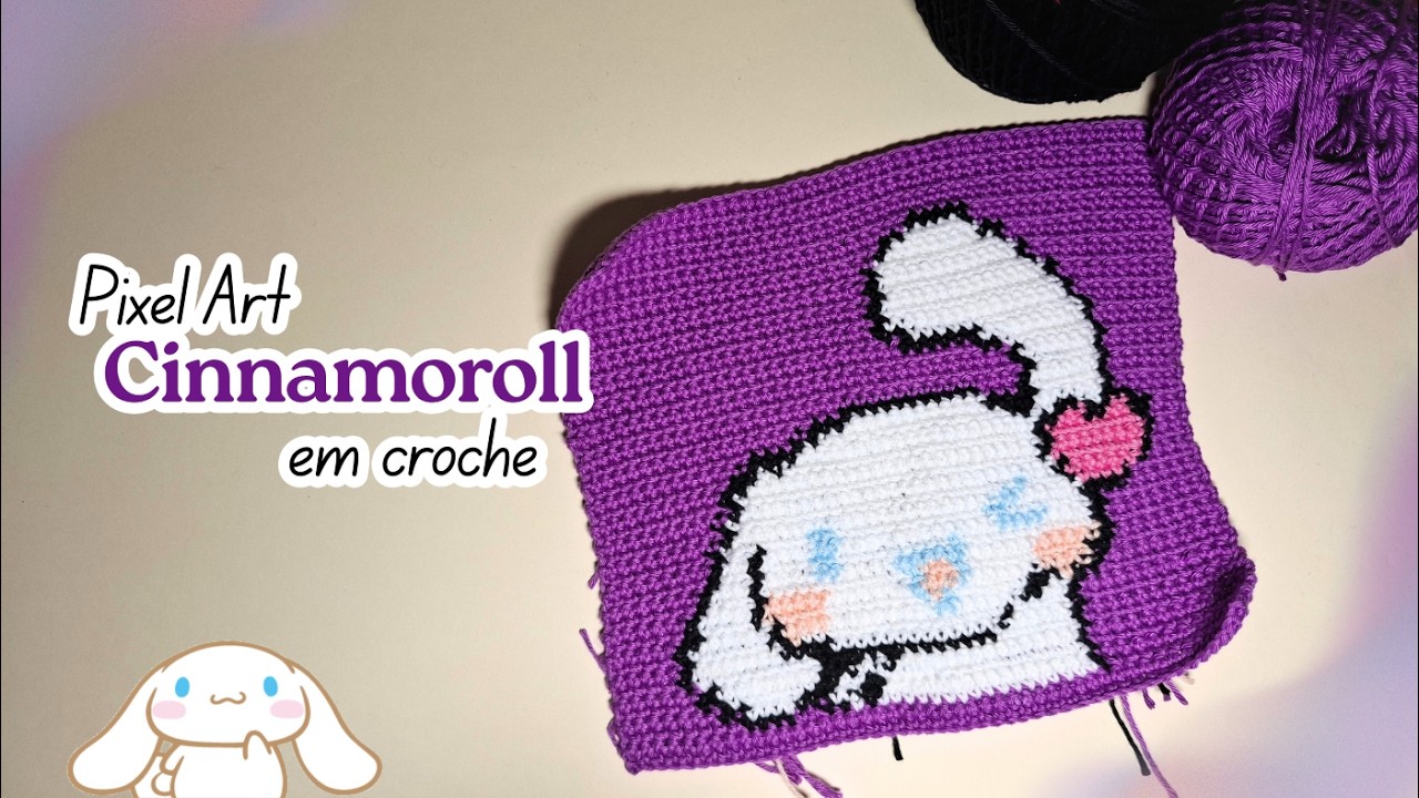 Cinnamoroll em Pixel Art Crochê 🤍 | Passo a Passo Fácil