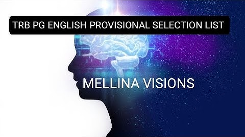 TRB PG ENGLISH PROVISIONAL SELECTION LIST