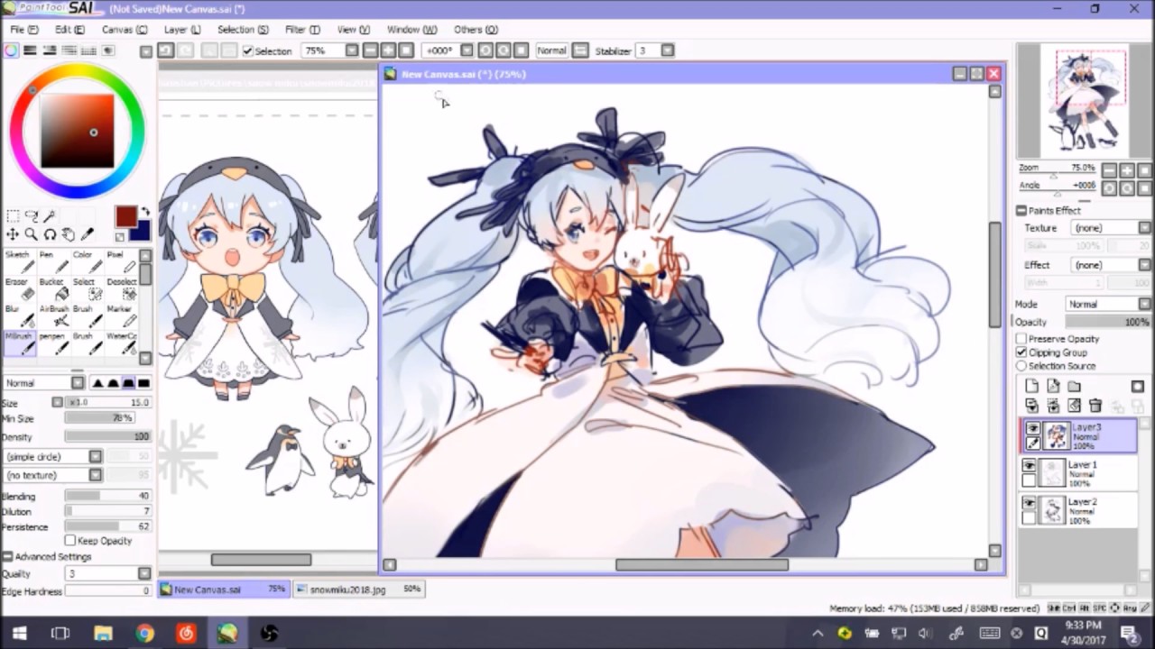 【SAI】My entry for this year's snowmiku ( ๑•̀ㅂ•́)و✧