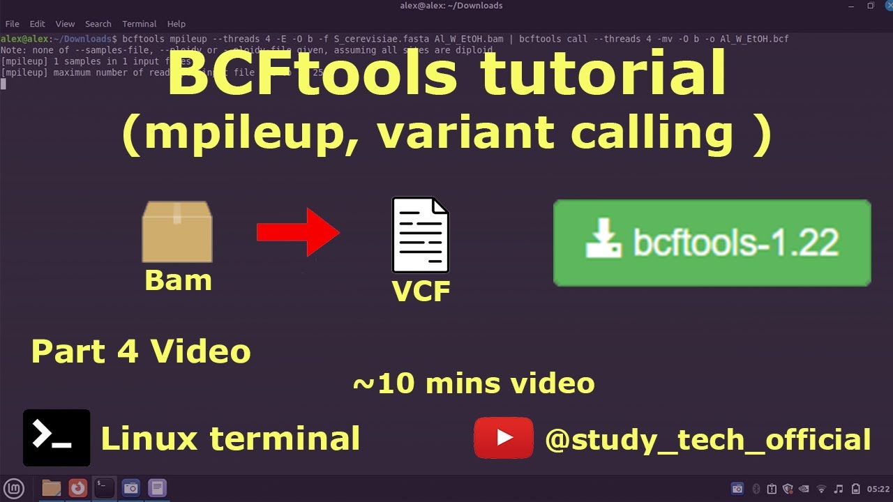 BCFtools tutorial | mpileup | variant calling 