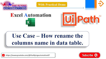 How to rename the column name in data table || Excel Automation || UIPATH Use Case Tutorial - 2
