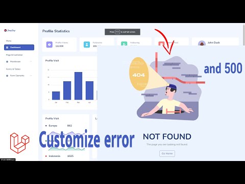 Customize error 404 and 500 in Laravel 8.X | dashboard v13