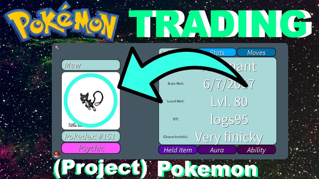 Project Pokemon Trading Aura Kitty Mew Roblox Youtube - roblox project pokemon trade group