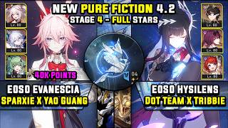 E0 Evanescia Carry W/ Sparxie &amp; E0 Hysilens DoT Team (3 Stars) Pure Fiction 4 Honkai Star Rail 4.2