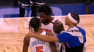 Julius Randle gets heated in Immanuel Quickley's face after getting tech vs Magic