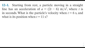 Dynamics 12.1 - Starting from rest, a particle moving in a straight line has an acceleration of...