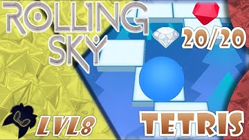 Rolling Sky (iOS) - Level 8: Tetris - 100% (All Gems)