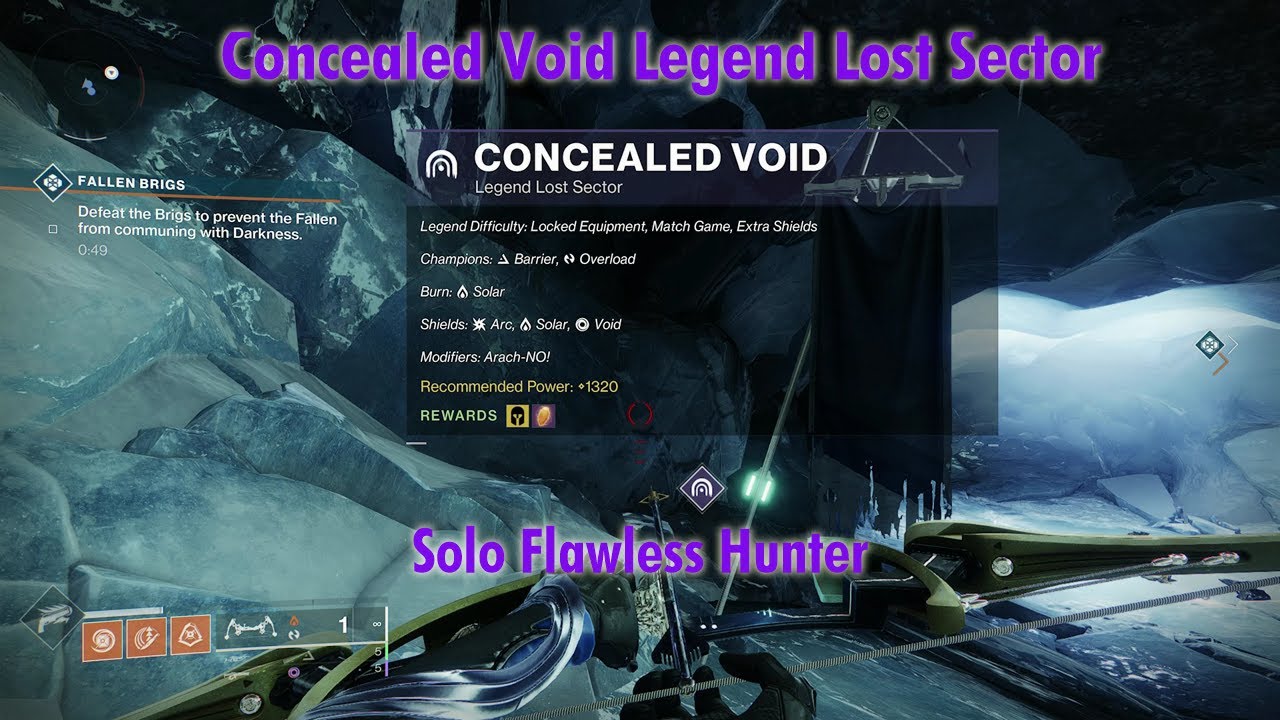 Concealed Void Legend  Lost Sector Hunter  Platinum  Flawless Solo   