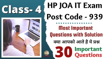 HP JOA IT - 939 !! Class-4 !! Top-30 Computer Questions For Your Exam with Detail ! 939 Preparation