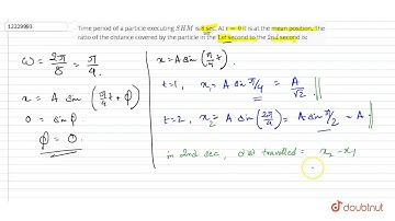 Time period of a particle executing `SHM` is `8` sec. At `t=0` it is at the mean position. The r...