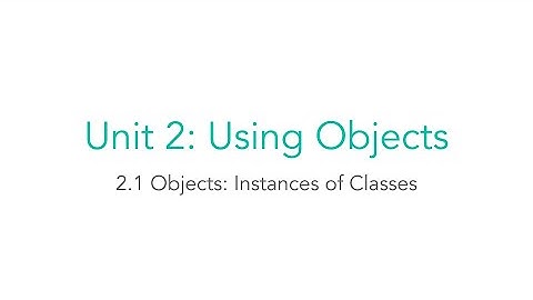 AP CSA 2.1 Objects: Instances of Classes