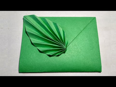 Конверт с листочком оригами