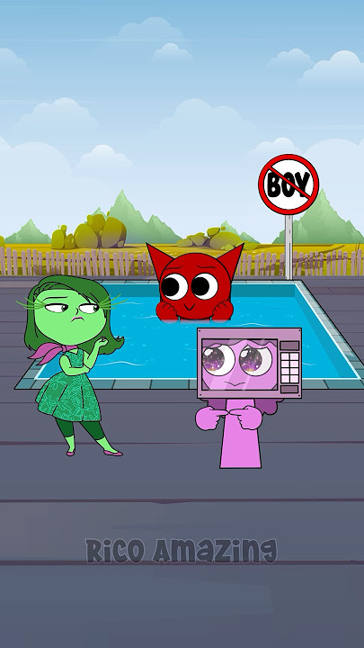 Disgust from Inside Out 2 won't let the boy's in the pool 2| Incredibox Sprunki