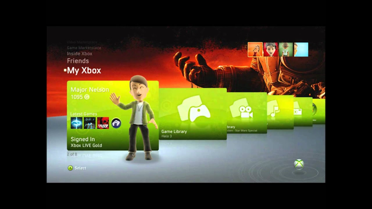 Друзья хбокс. Дашборд Xbox 360. Xbox 360 2005 dashboard. Второй дашборд Xbox 360. Xbox Identity.