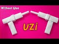 How to make mini pistol gun | paper gun | Origami paper Uzi | Without glue paper gun
