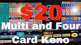 Playing $20 on Multi and Four Card Keno at Sunset Station Casino  Henderson, NV