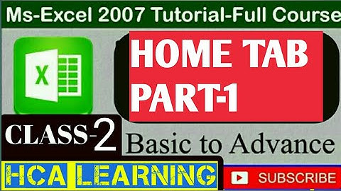MS Excel home tab in pashto