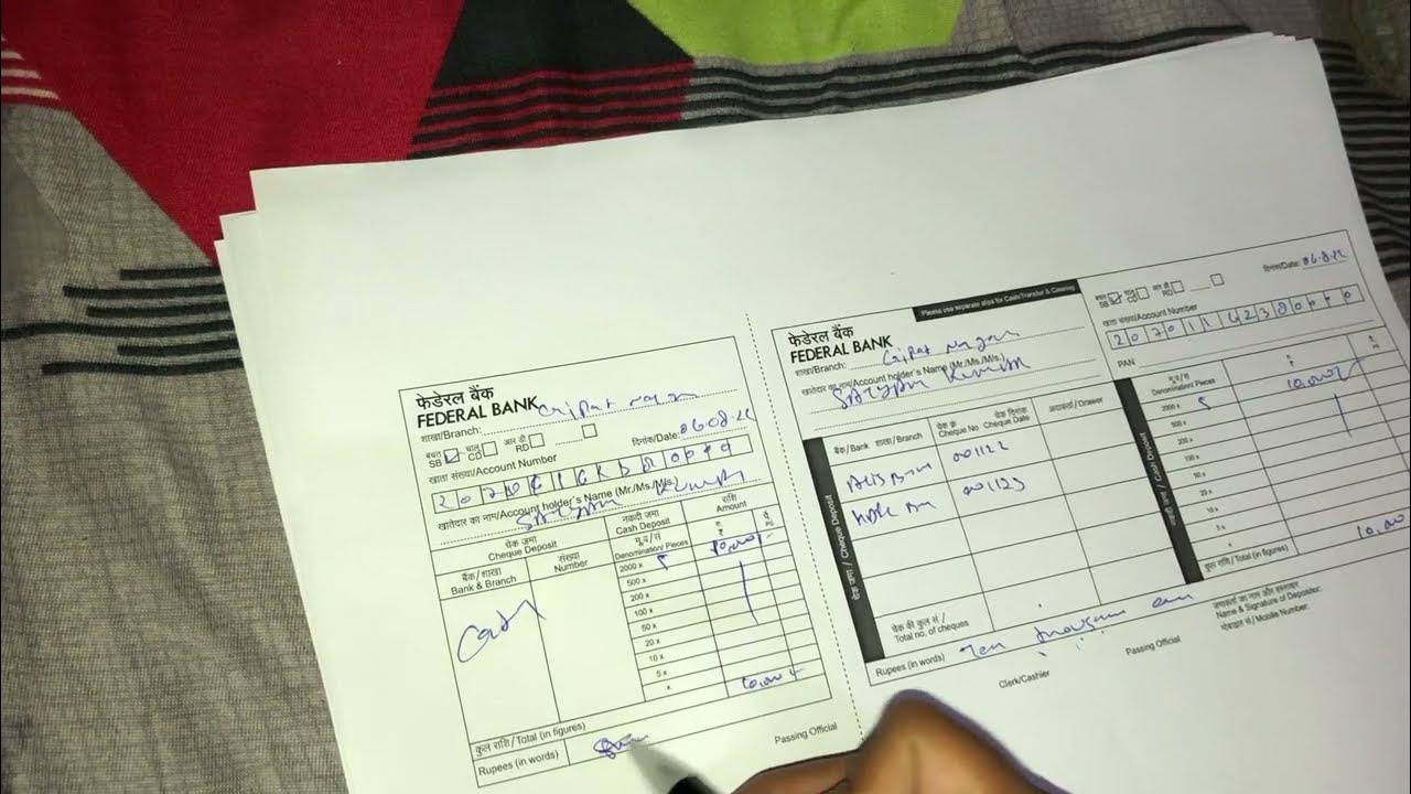federal bank ka cash deposit form kaise bhare How to fill federal