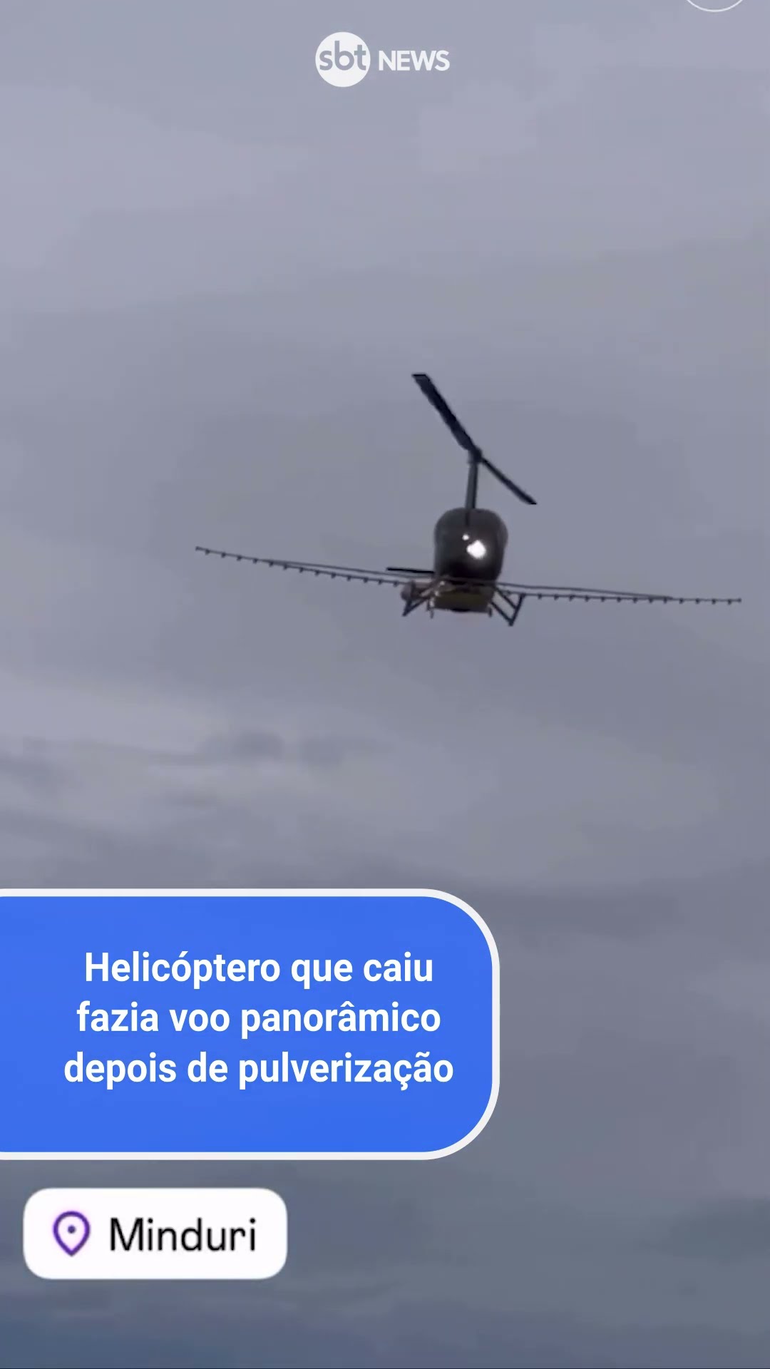 Helicóptero que caiu em fazenda fazia voo panorâmico depois de pulverização