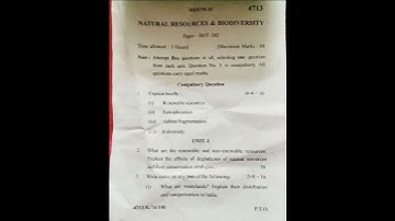 Msc botany 2023 #exam  (natural resources and biodiversity) 202 (2nd semester) KUK   #botanypaper