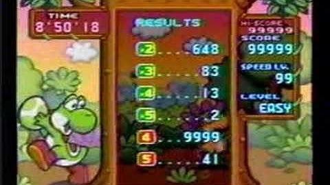 SNES Tetris Attack - I cleared four 9,999+ times