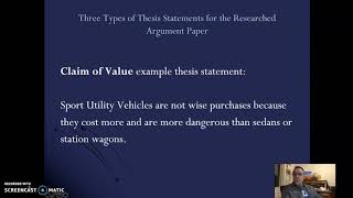 3 Argument Thesis Statements: Claim of Fact, Value, Policy