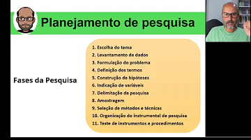 Quais são as fases do planejamento de uma pesquisa?