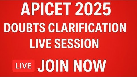 APICET 2025 Doubts Clarification – Live Session | Get Expert Answers Instantly