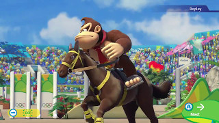 Mario & Sonic At The Rio 2016 Olympic Games Wii U - Equestrian - All Donkey Kong Perfect Tricks