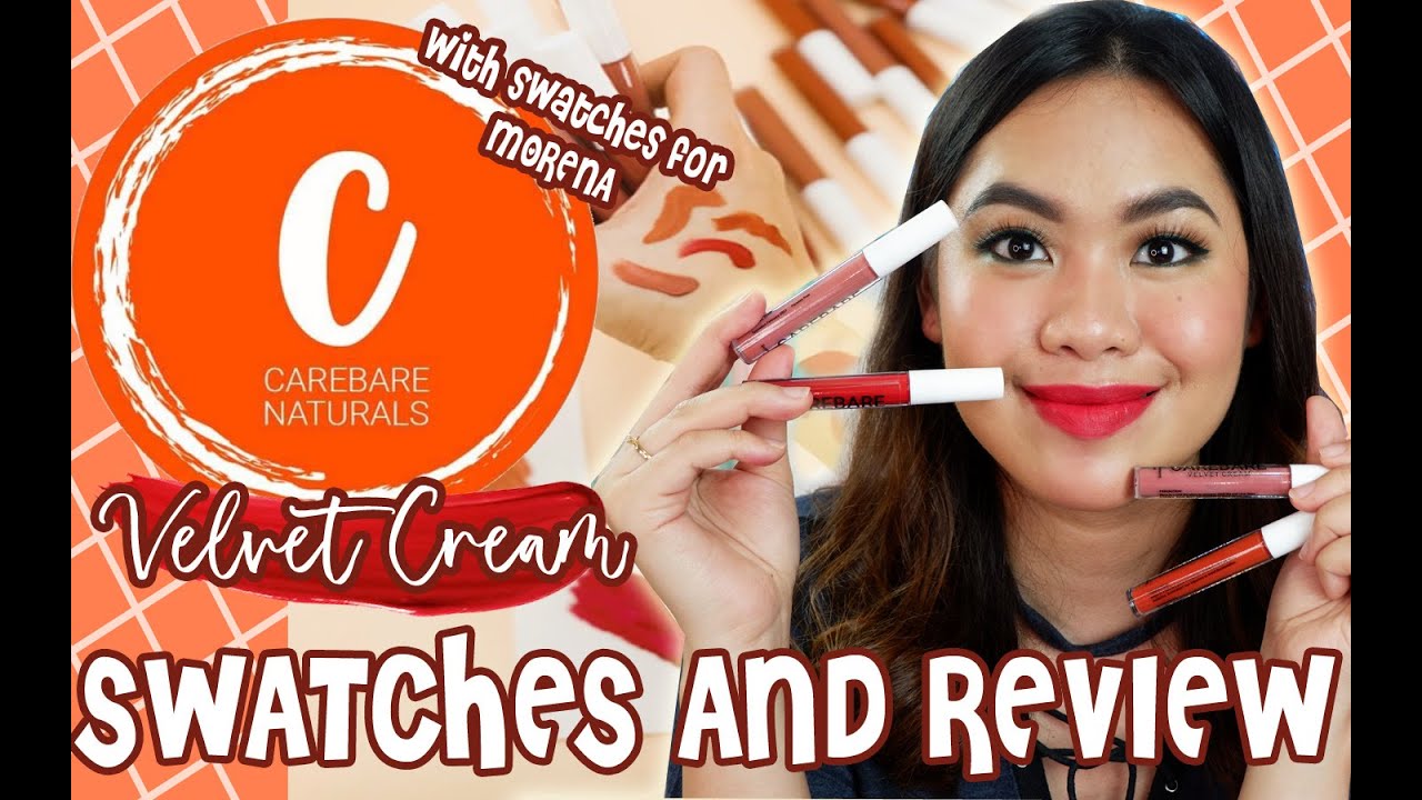 CAREBARE NATURALS VELVET CREAM SWATCHES AND REVIEW| Murang Velvet lip cream?! Sab Antonio