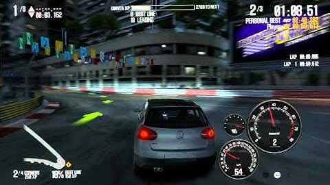 Need For Speed Shift 2 Unleashed gameplay: Stock Volkswagen GTI driving at the Riviera Monument Loop