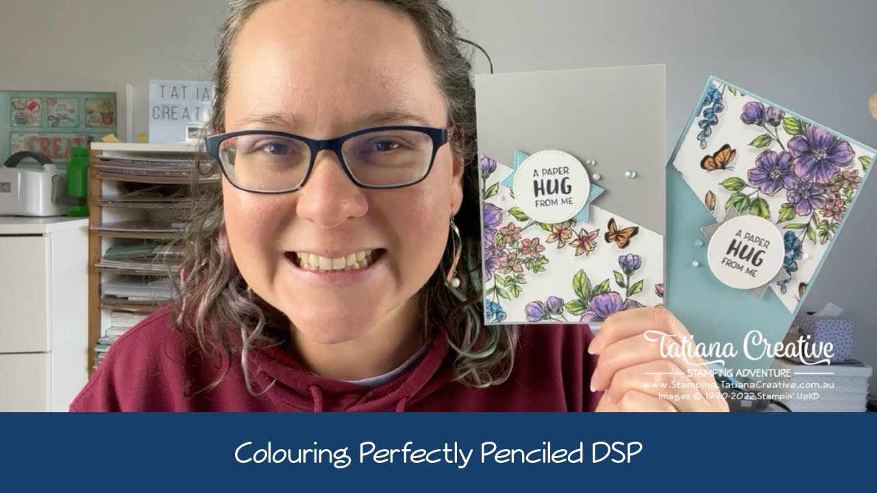 Colouring the Perfectly Penciled DSP from Stampin' Up!® - YouTube