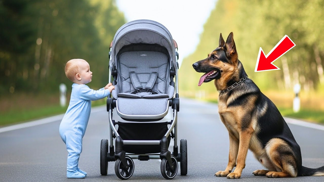 Berger Allemand Gardait Une Poussette Au Milieu De La Route – Ce Que Le Bébé Fit Émut Tout Le Monde